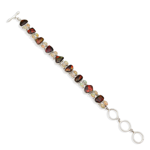 Ethiopian Opal & Ammolite Silver Bracelets