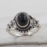 Black Onyx Silver Ring