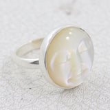 Mother Of Pearl Silver Ring