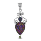 925 Silver Titanium Druzy Pendants
