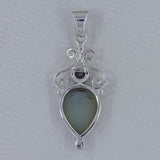 Titanium Druse, Blue Topaz Silver Pendant