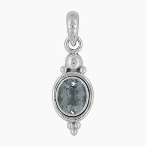 925 Silver Green Amethyst Pendant