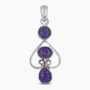 925 Sterling silver Charoite Pendants
