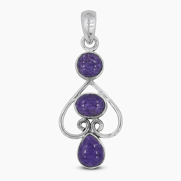 925 Sterling silver Charoite Pendants