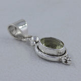 925 Silver Green Amethyst Pendant