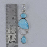 Larimar & Blue Topaz Silver Pendant