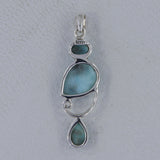 Larimar & Blue Topaz Silver Pendant