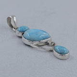 Larimar & Blue Topaz Silver Pendant