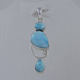 Larimar & Blue Topaz Silver Pendant