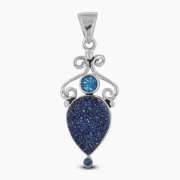 925 Silver Titanium Druzy Pendants