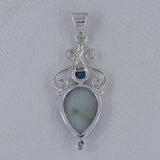 Titanium Druse, Blue Topaz Silver Pendant