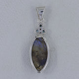 Labradorite, Blue Topaz Silver Pendant