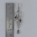 925 Sterling Silver Garnet Pendant