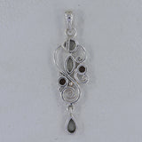 925 Sterling Silver Garnet Pendant