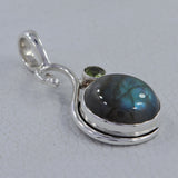 925 Silver Natural Labradorite Pendant