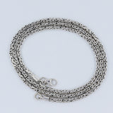 3mm Thickness 925 Sterling Silver Byzantine Chain Balinese Necklace