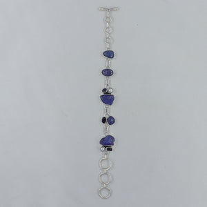 Raw Tanzanite Sterling Silver Bracelets