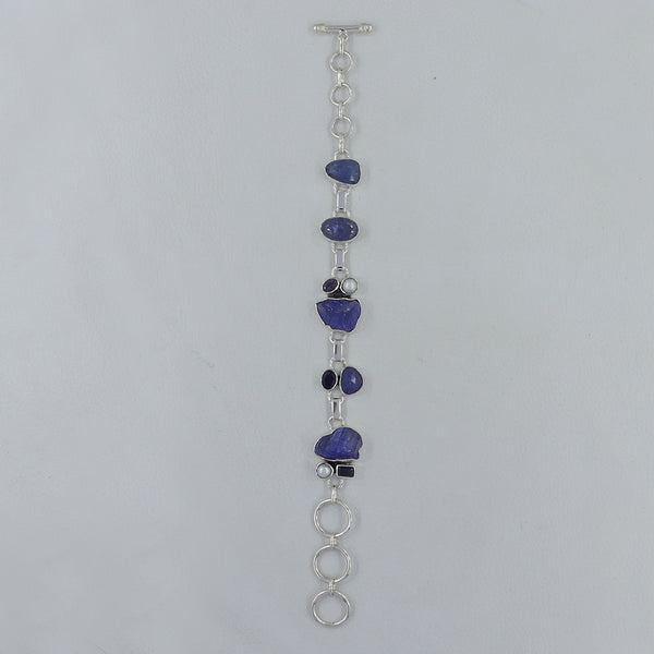 Raw Tanzanite Sterling Silver Bracelets