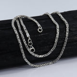 3mm Thickness 925 Sterling Silver Byzantine Chain Balinese Necklace