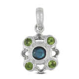 Multi Tourmaline 925 Silver Pendant