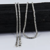 3mm Thickness 925 Sterling Silver Byzantine Chain Balinese Necklace