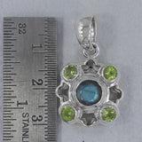 Multi Tourmaline 925 Silver Pendant