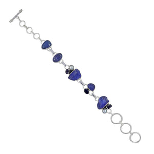 Raw Tanzanite Sterling Silver Bracelets