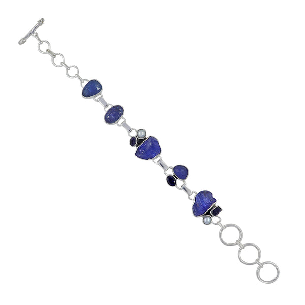 Raw Tanzanite Sterling Silver Bracelets