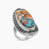 Blue Lace Agate Silver Designer Rings