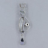 Rainbow Moonstone Silver Pendant