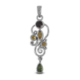 925 Sterling Silver Garnet Pendant