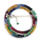 Multi Sapphire, Ruby, Emerald Beads Necklace