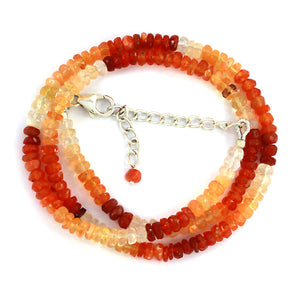 Multi Color Moonstone Beads Solid Silver Necklace!