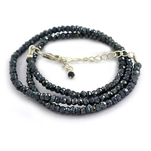 Hessonite Garnet Sterling Silver Beads Necklace