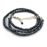 Hessonite Garnet Sterling Silver Beads Necklace