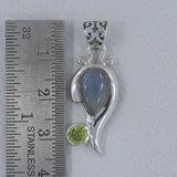 925 Silver Blue Topaz Pendant