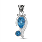 925 Silver Blue Topaz Pendant