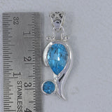 925 Silver Blue Topaz Pendant