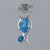 925 Silver Blue Topaz Pendant