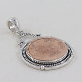 Coin Vintage 925 Sterling Silver Pendant