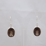 Smoky Quartz Silver Earrings