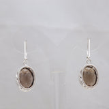 Smoky Quartz Silver Earrings