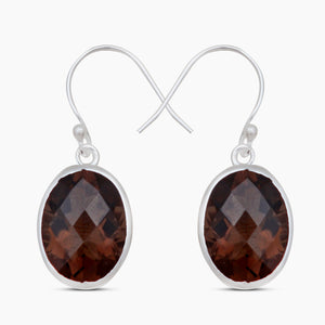 Smoky Quartz Silver Earrings