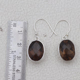 Smoky Quartz Silver Earrings