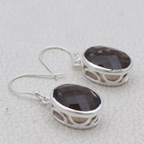 Smoky Quartz Silver Earrings