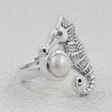 Rainbow Moonstone Silver Ring