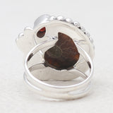 Ammonite & Garnet Silver Rings