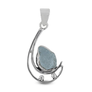 925 Silver Aquamarine Unique Pendant