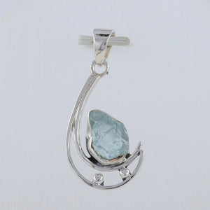 925 Silver Aquamarine Unique Pendant