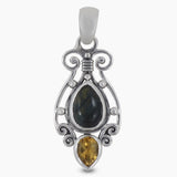 Tiger Eye & Citrine Silver Pendants